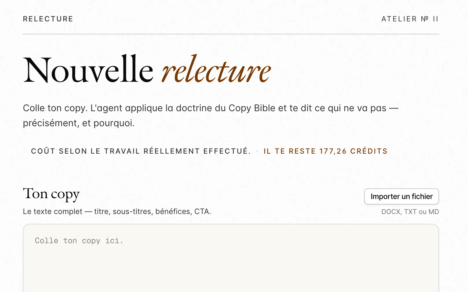 L'AI Copy Chief sur ordinateur : lancer une nouvelle relecture de copy