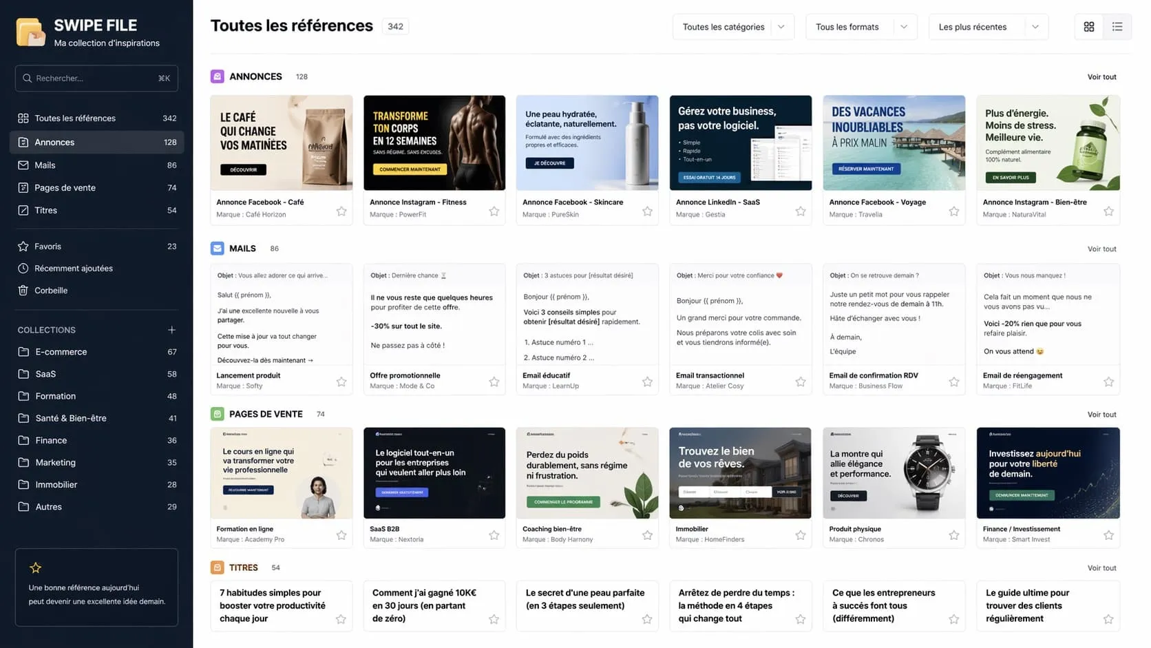 Image à la une de l'article : Construire et organiser son Swipe File en copywriting